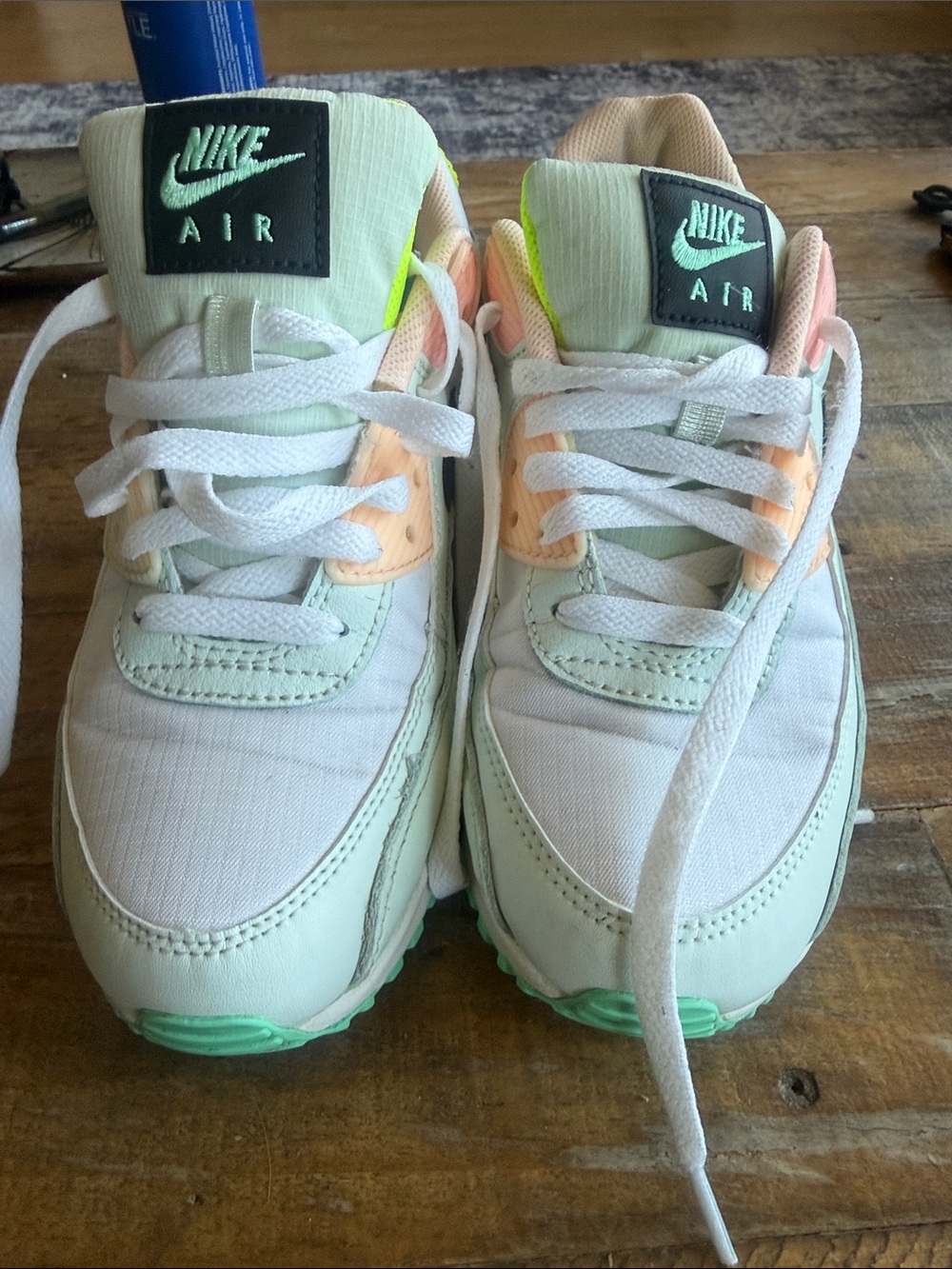 Nike Mint Green and Peach Women's Air Sneakers